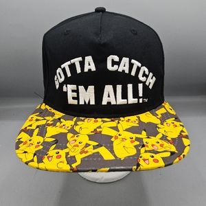 Pokemon Gotta Catch Em All Pikachu Baseball Cap Hat Youth OSFM Black Yellow